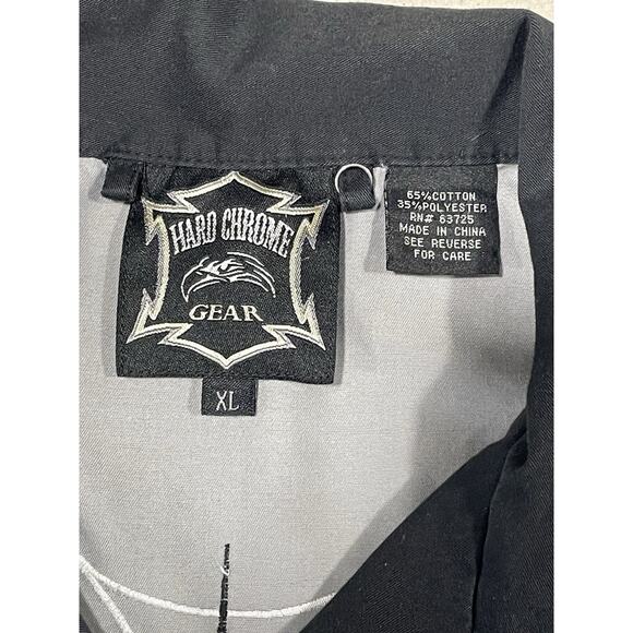 Hard Chrome Gear Men's Size X-Large Gray Black Snap-Button Front Casual Shirt - Picture 9 of 10